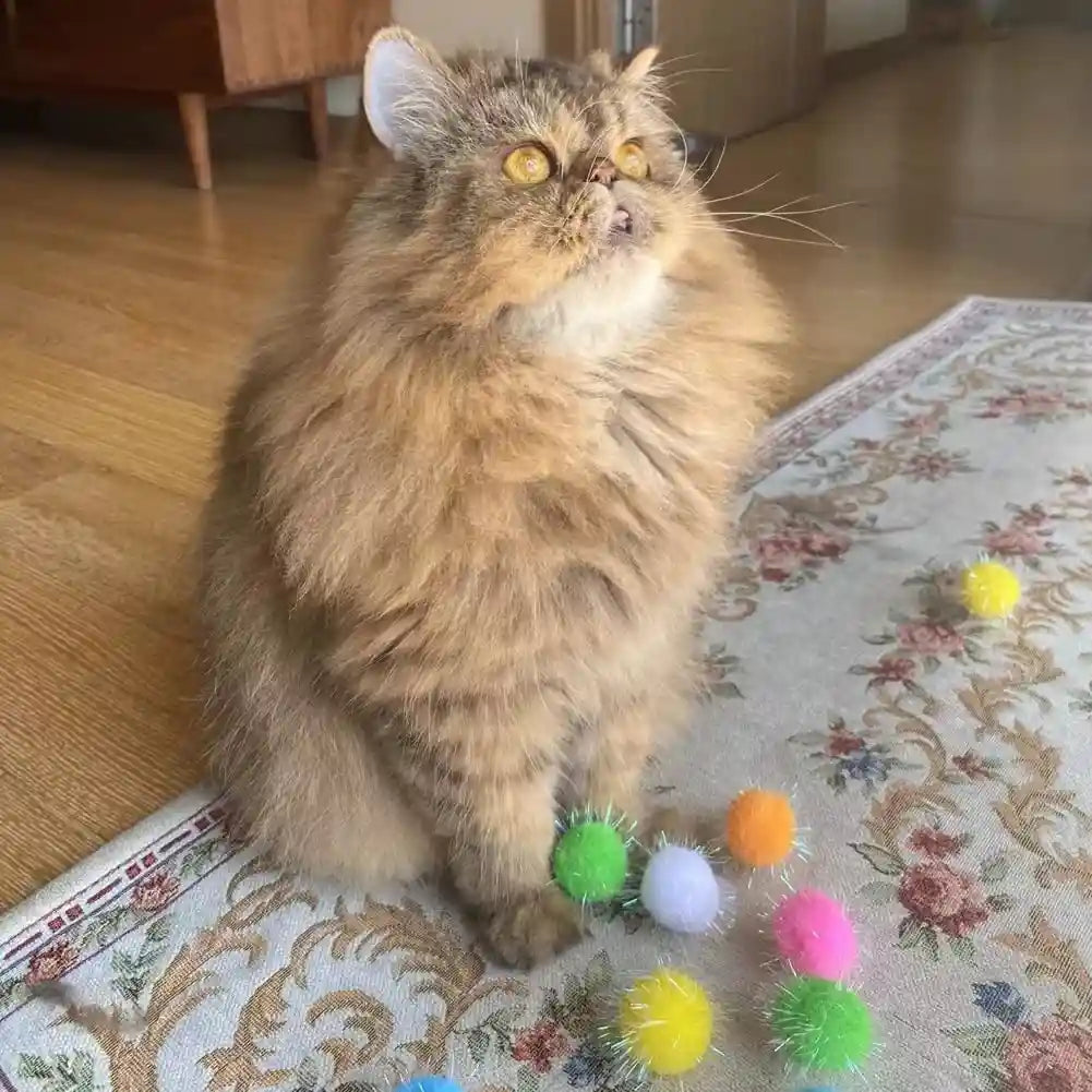 20pcs-1-5inch-extra-large-cats-favorite-chase-glitter-ball-toy-sparkle-pom-pom-balls