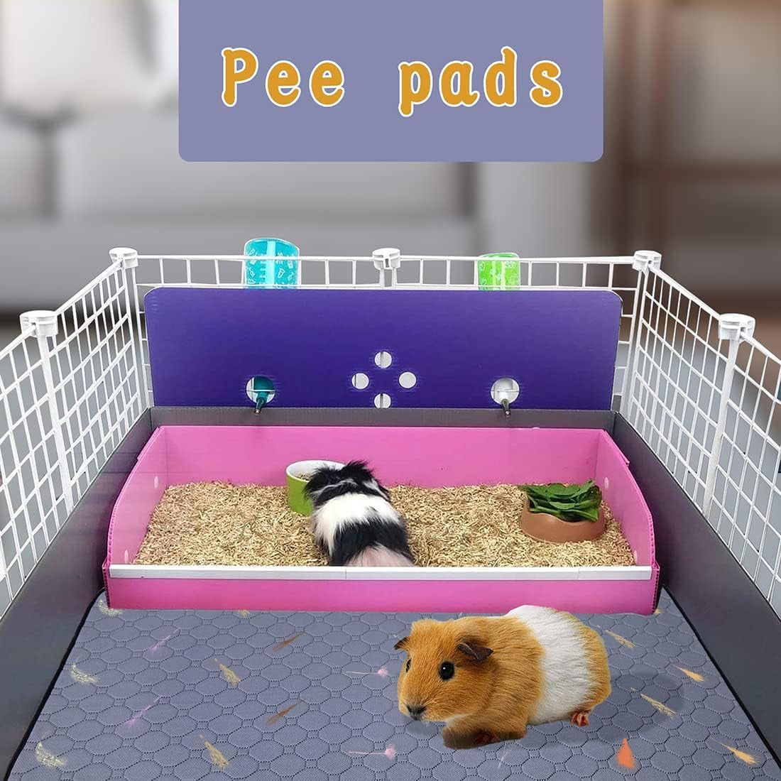 2pcs-guinea-pig-cage-liners-guinea-pig-fleece-cage-liners24x48-super-absorbent-washable-pee-pads-reusable-for-rabbit-hamster-chinchilla