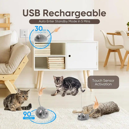 Pawingcat Remote Control Cat Toy Rechargeable Cat Mouse Toy Automatic Interactive Cat Toys for Indoor Cats Toy with 3-Speed Adjustment and 4 Directions6