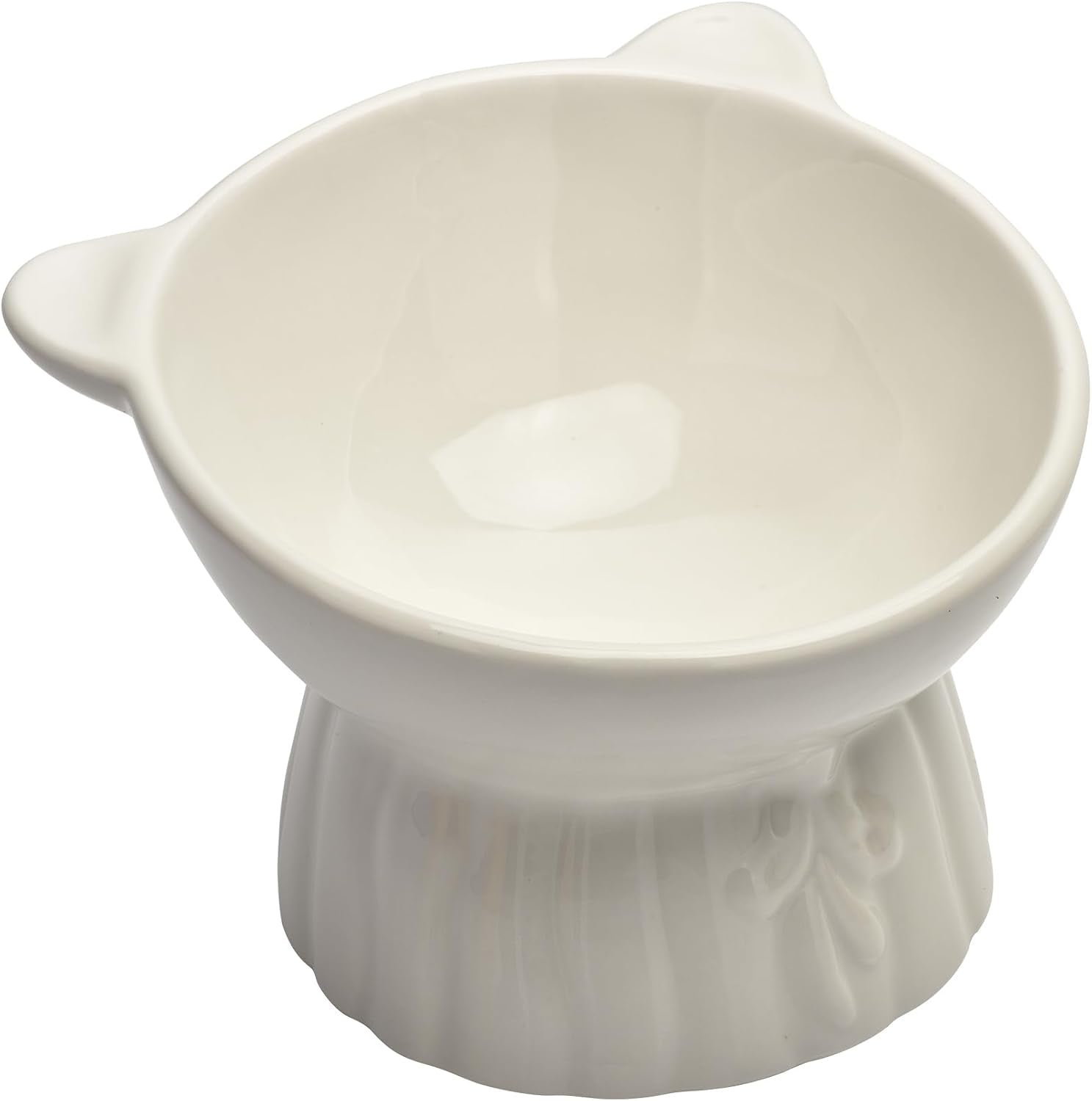 elevated-cat-food-bowl-8-oz-ceramic-raised-and-tilted-water-bowl-anti-vomiting-and-protect-pets-spines-dishes-for-fat-faced-cat-indoor-cats-kitten-small-dog-white