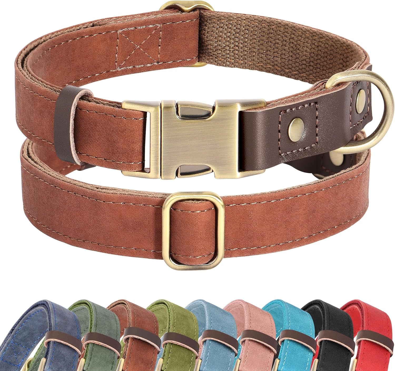 didog-pu-leather-dog-collar-for-small-dogs-puppy-soft-lining-green-s-all-day-comfort-for-daily-walks-and-backyard-play-quick-release-metal-buckle-for-easy-on-off-d-ring-for-leash-easy-clean