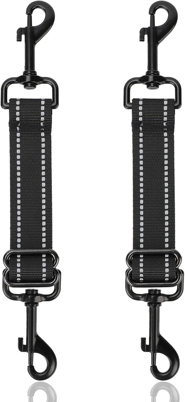 YUEPET Dog Safety Collar Clips 2 Pack Adjustable Prong Backup Clips Reflective Double Ended Backup Clasp Leash Connector for Dog Harness to Collar Safety Clip(Grey+Black) | Prong Collar Backup, Double-Ended Clips, Harness to Collar Connector, Reflective Strap, 7-8.2 in Adjustable Length, 2 Pack14