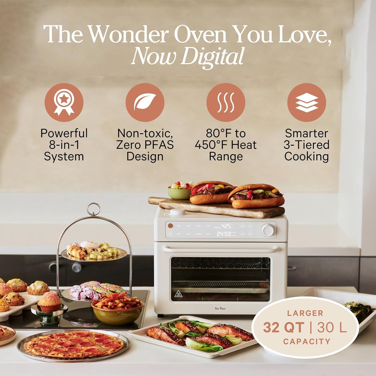 our-place-wonder-oven-pro-8-in-1-digital-air-fryer-oven-3-rack-32-qt-non-toxic-air-fryer-toaster-oven-combo-basket-rack-pan-tray-air-fry-toast-roast-bake-reheat-broil-proof-dehydrate