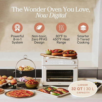 Our Place Wonder Oven Pro, 8-In-1 Digital Air Fryer Oven, 3-Rack, 32 Qt | Non-Toxic Air Fryer Toaster Oven Combo; Basket, Rack, Pan, Tray; Air Fry, Toast, Roast, Bake, Reheat, Broil, Proof, Dehydrate2