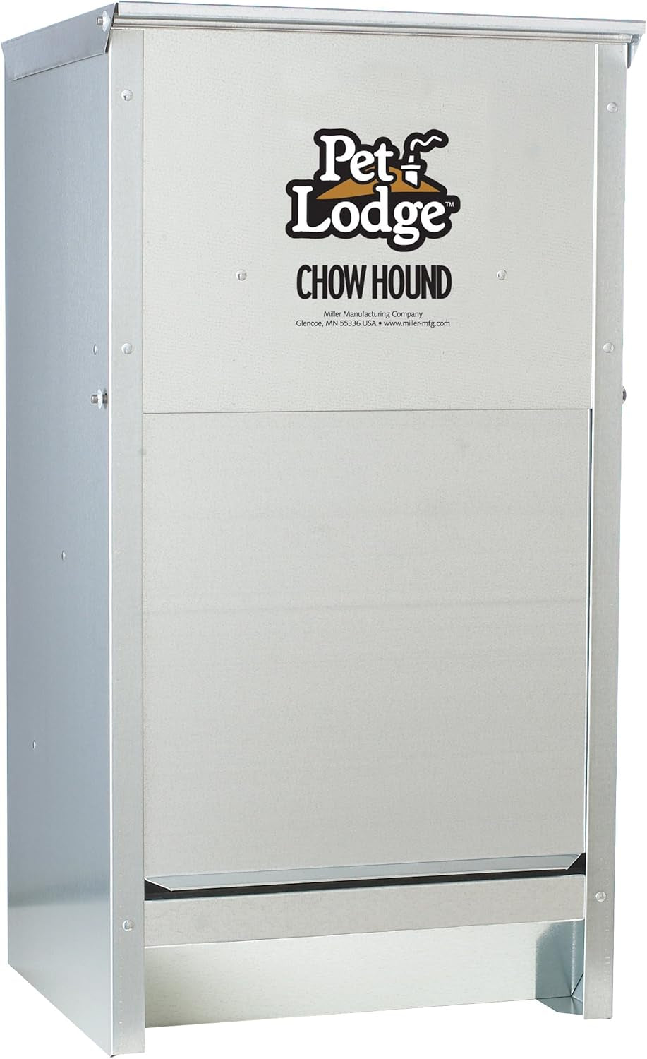 pet-lodge®-automatic-dog-feeder-chow-hound-outdoor-pet-feeder-for-large-dogs-tough-galvanized-steel-made-in-usa-50-pound-large-refillable-home-feeding-containers-and-storage-dispensers-for-dogs-silver