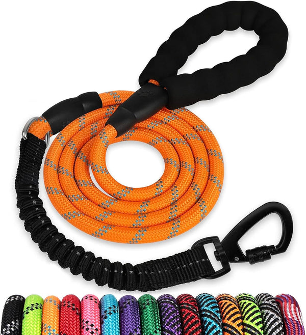 Long Dog Leash 15 FT: Heavy Duty Rope Leashes for Dogs Training with Swivel Lockable Hook Reflective Threads Bungee and Padded Handle - Dog Lead for Large Small Medium Dogs outside Walking Hiking20