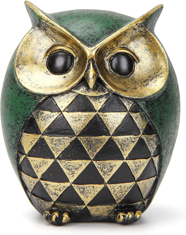 Owl Statue for Home Decor Accents,Owl Decor for Modern Bathroom Bookshelf Bedroom Mantle Living Room Home Office TV Stand Shelf Boho Decorations,Retro Decor Small Bird Items Gift for Women7
