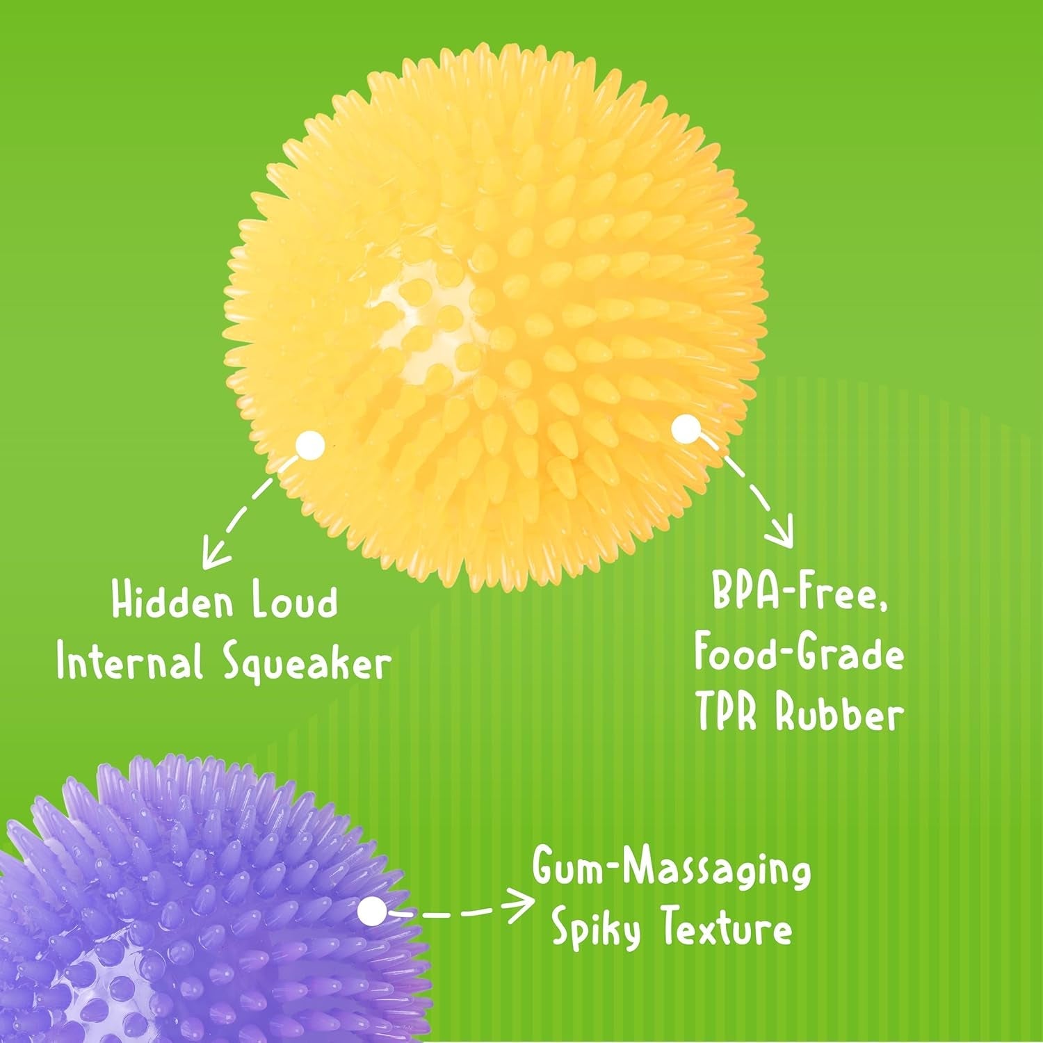 gnawsome-medium-squeaker-ball-dog-toy-medium-3-5-colors-will-vary-all-breed-sizes