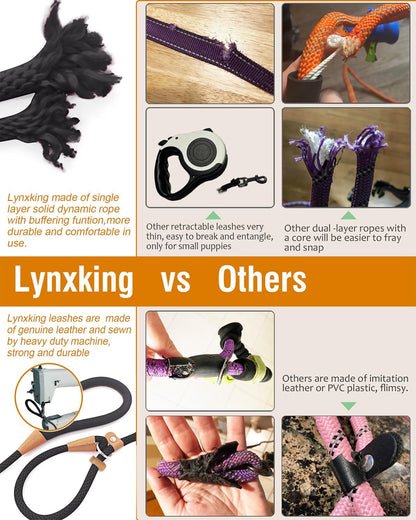 Lynxking Dog Leash Slip Lead 5 6 8 FT Dog Training Leash Strong Heavy Duty Rope No Pull Training Lead Leashes for Dogs5