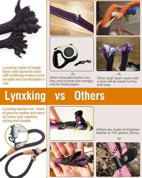Lynxking Dog Leash Slip Lead 5 6 8 FT Dog Training Leash Strong Heavy Duty Rope No Pull Training Lead Leashes for Dogs5