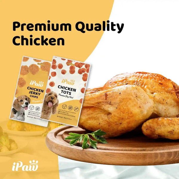 Ipaw Chicken Tots Dog Treat,Sqf-Certified Production Process,Training Treat | Puppy Training, Human Grade, Training Reward, Hypoallergenic, Easy to Digest3