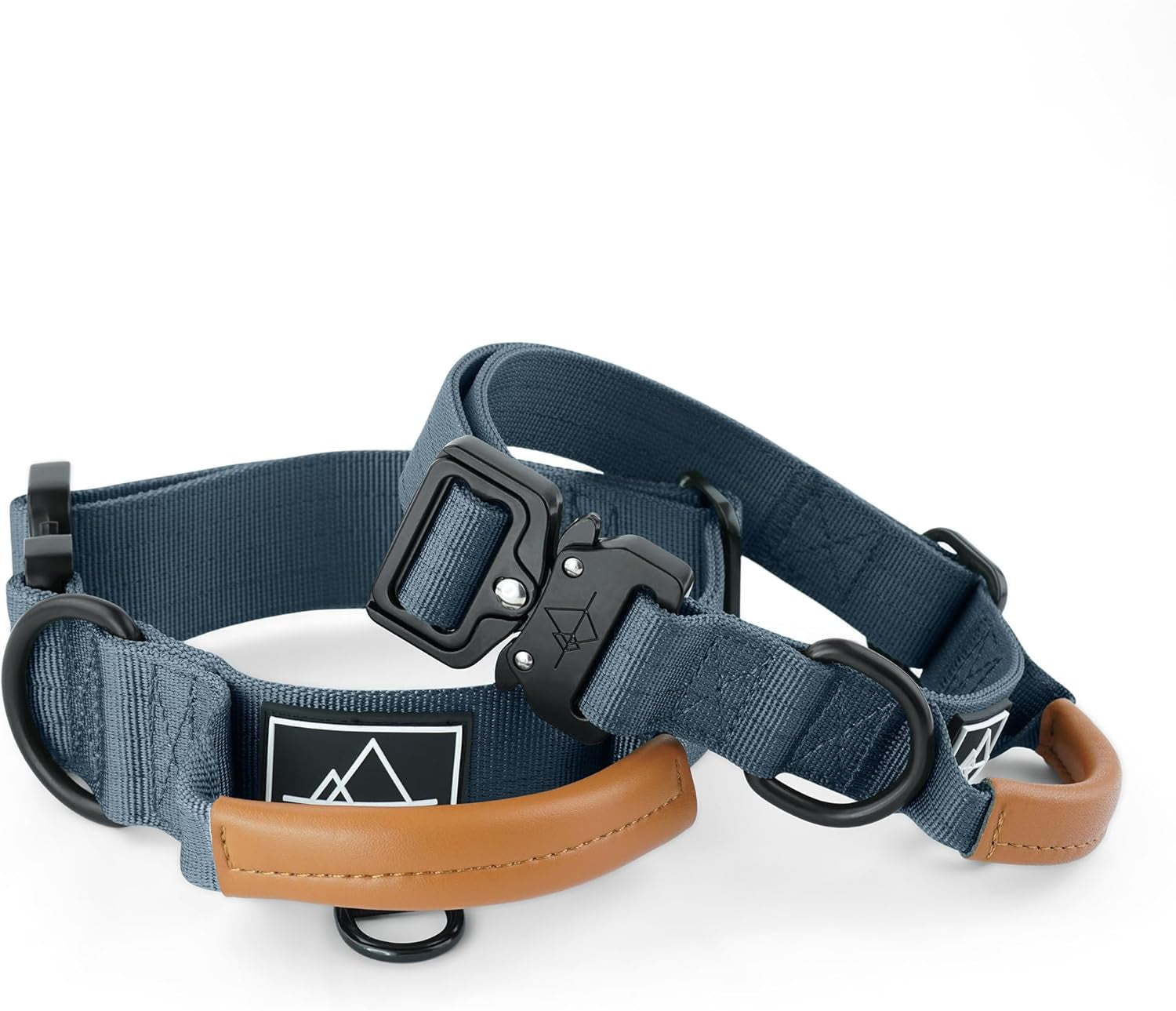 made-to-roam-control-dog-collar-leather-handle-heavy-duty-metal-buckle-premium-adjustable-collar-with-vegan-leather-handle-fits-medium-to-large-dogs-15-colors-matching-leash-harness