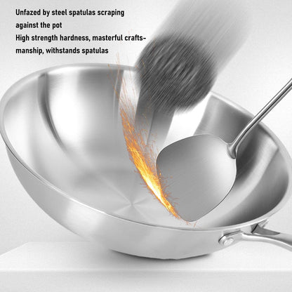 14 Inch Stainless Steel Wok, Cookware Stir Fry Pan with 304 Food Grade Stainless Steel and Aluminum Core for Induction Gas Electric Stoves (34CM)7