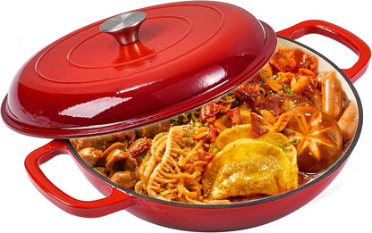 3.5 Quart Enamel Cast Iron Dutch Oven Pot with Lid – Enameled Cookware for Baking, Roasting, and Braising – Durable Cast Iron Pot for Stove Top and Oven Use1