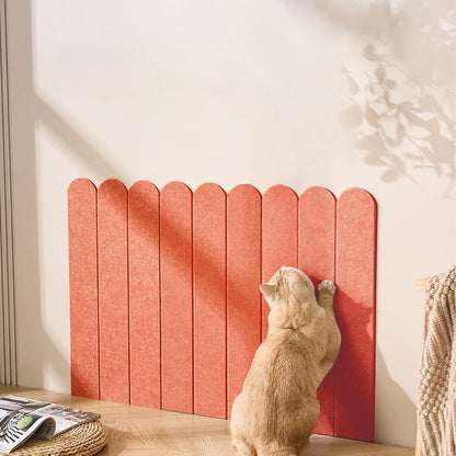 Cat Wall Scratcher, Scratching Pads, 3-Panel 0.35" Thick Felt, Scratching Post Alternative Self-Adhesive Cat Scratch Mat for Sofa/Door/Wall (Longan Yellow)9