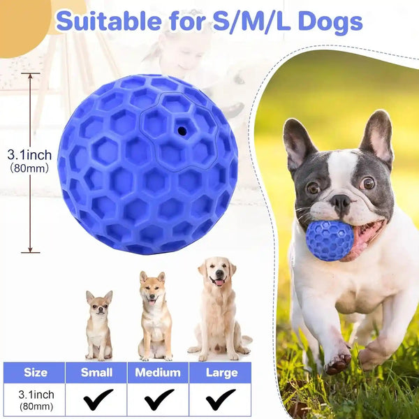 DISSKNIC Indestructible Squeaky Dog Ball, Relieves Anxiety, Cleans Teeth, Interactive Chew Toy for Aggressive Chewers, Dog Toy for Large Breeds, Outdoor Waterproof2