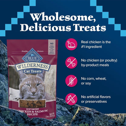 Blue Buffalo Wilderness Grain Free Soft-Moist Chicken & Salmon Cat Treats, 2-Oz. Bag8