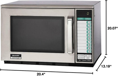 R-22GT Commercial Microwave Oven, Heavy Duty, 1200 Watt, 0.70 Cu. Ft. Capacity, Stainless Steel, 20 Program Inputs, 11 Power Levels, Express Defrost, 3-Stage Cooking, Digital Display2