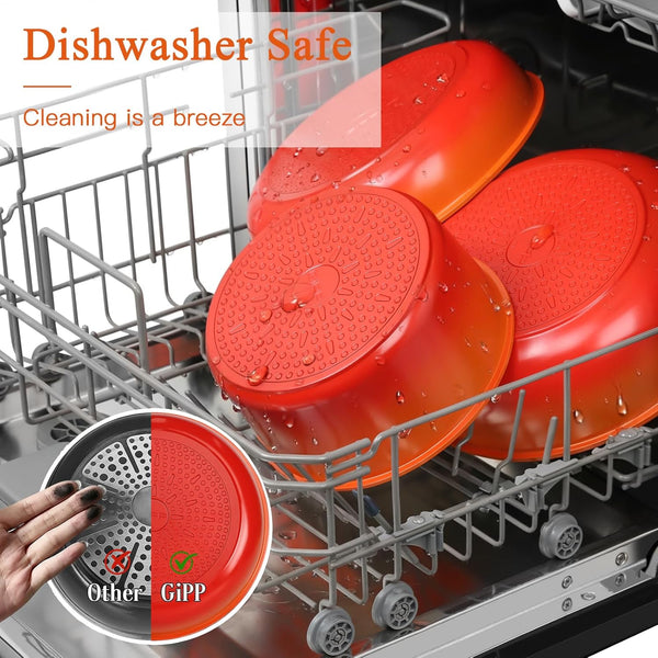 11Pcs Pots and Pans Set Non Stick, Nonstick Cookware Set Detachable Handle, Ceramic Pots for Cooking Non Stick with Removable Handle, RV Cookware Set for All Stoves, Orange Gradient7