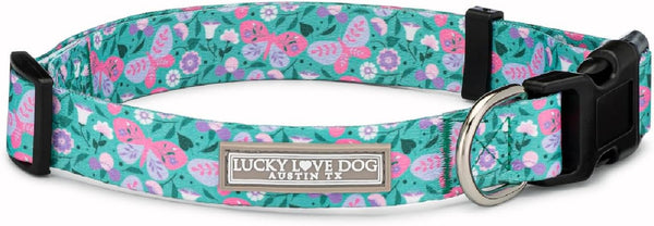 Lucky Love Dog - Easy Click Buckle Dog Collar with Leash Set Combo, Durable & Comfortable for Male & Female Dogs, Pet Collar for Medium Dogs, Secure Fit - Blackbird Combo, Medium18