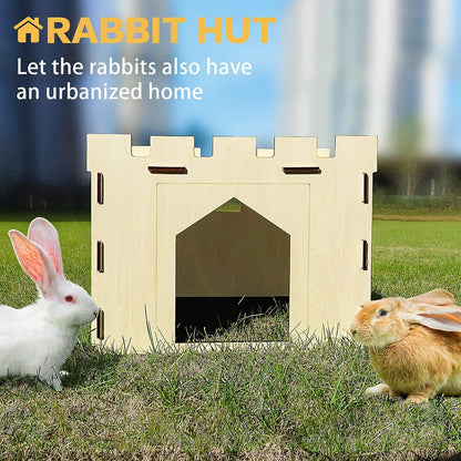 HIIMALEX Large Sturdy Bunny House with Spacious Balcony Hidey Detachable Playhouse for Rabbit Hideout Castle Tower Toys for Indoor Bunnies Guinea Pig Hamster Chinchilla Gerbil8