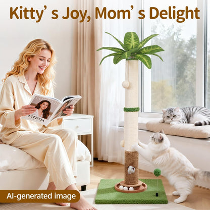 35" Tall Palm Tree Cat Scratching Post Vertical for Indoor Cats | Vertical Pole Post for Indoor Cat7
