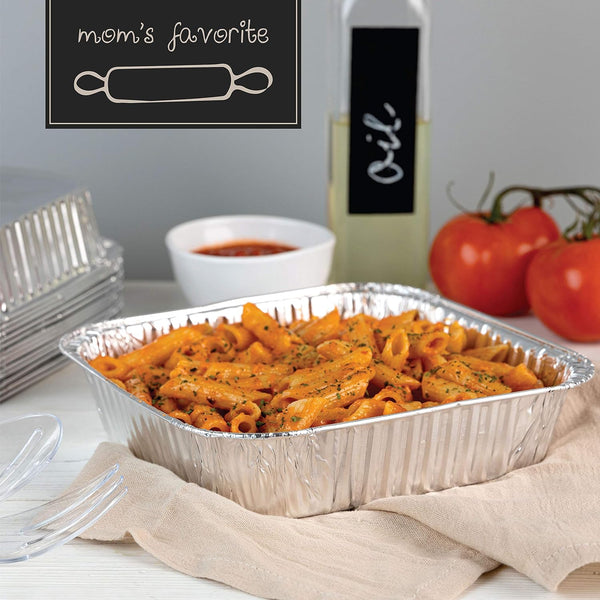 Disposable 8'' X 8'' X 2'' Inch Square Aluminum Tin Foil Baking Pans Bakeware - Cookware Perfect for Baking Cakes, Breads, Brownies, Bread, Meatloaf, Lasagna, Pack of 105