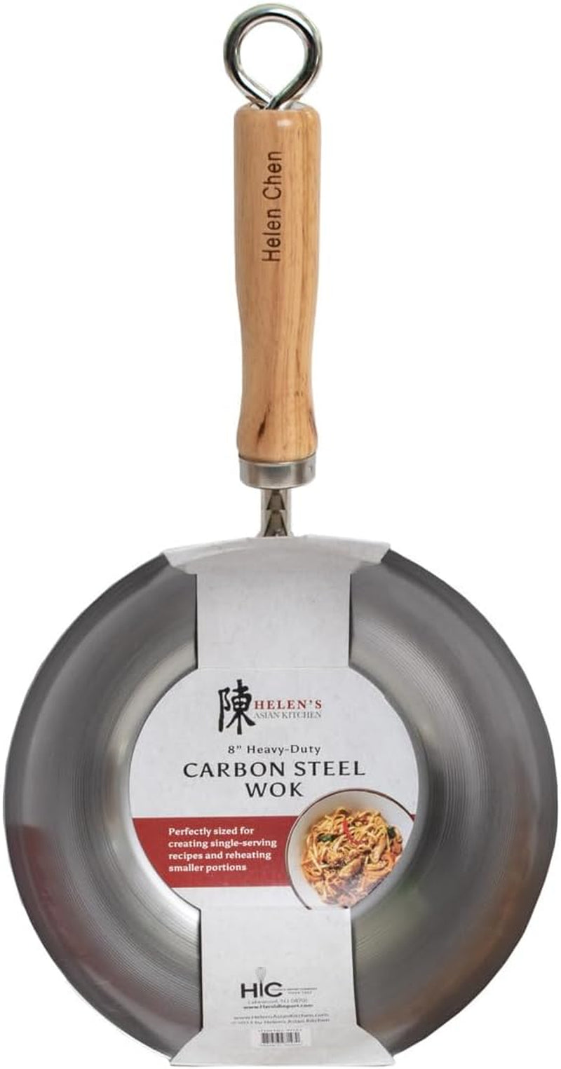 carbon-steel-mini-wok-8-inch-flat-bottom-chinese-stir-fry-pan-with-rubberwood-handle-for-single-serve-stir-fry-fried-rice-noodles-and-asian-cooking