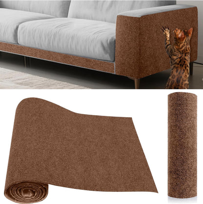 Cat Scratch Furniture Protector Couch Protector from Cat Claws Self-Adhesive Carpet Remnants Scratching Mat Trimmable DIY Climbing Covering Posts (Grey, 15.8" X 39.3")8