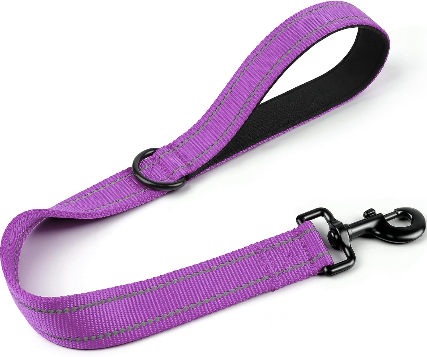 joytale-short-dog-leash-for-close-control-training-18-black-padded-comfort-handle-reinforced-nylon-webbing-secure-metal-clip-for-busy-streets-heel-training