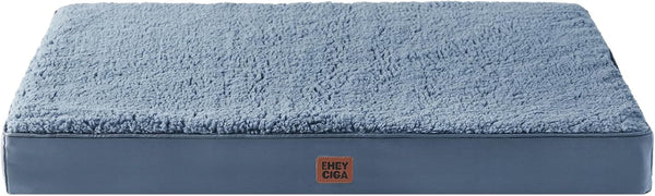 EHEYCIGA Orthopedic Dog Bed Large with Removable Washable Cover,Grey,41X27 | Egg Crate Foam Support,Durable Oxford Fabric,Non-Slip Bottom,Machine Washable,Soft Waterproof Plush Pet Bed Mat for Crate46