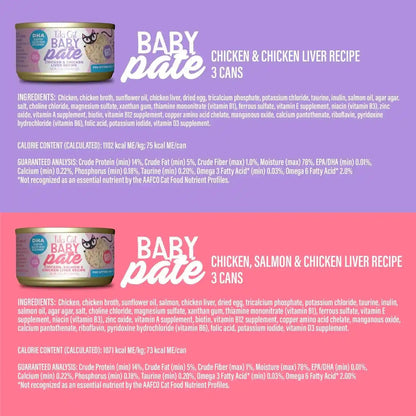 Tiki Cat Baby Pate Wet Cat Food for Kittens Variety Pack, 2.4 Oz. Cans (12 Count)5