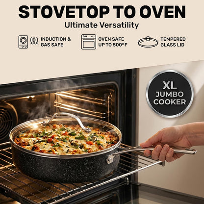 20 Pc Complete Pots and Pans Set Non Stick Cookware Set with Saute Pan, Bakeware, Steamer, Cooking Utensils, Made without PFOA PFOS, Oven and Dishwasher Safe5