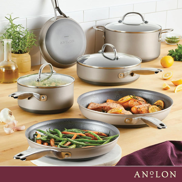 Achieve Hard Anodized Nonstick Cookware Pots and Pans Set, 9 Piece - Silver9