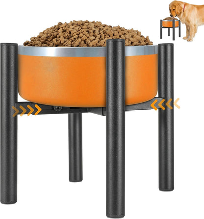 PROERR Lifted Dog Bowl Stand - without Bowls, Single Raise Pet Food Table Adjustable Wide 6-10", Tall 8 10 12" - Bowl Stand Size Optional, Dog Bowls Holder Elevated for Small Medium Large Dogs Breed1