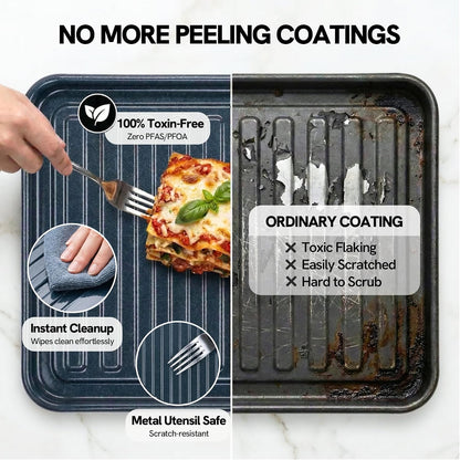 26.3 QT Non-Toxic Enamel Interior Air Fryer Toaster Oven Combo, 10-In-1 Convection Countertop Oven with Infrared Heating, Fits 12" Pizza & 6 Slice Toast, Easy Clean Enamel Baking Pan8