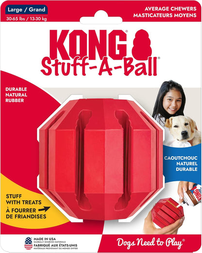 KONG Stuff-A-Ball - Durable Chew Toy for Dogs - Natural Rubber Dog Toy for Dental Health - Pet Toy for Chewing & Teeth Cleaning - Stuffable Toy for Dog Treats & Snacks - for Large Dogs8
