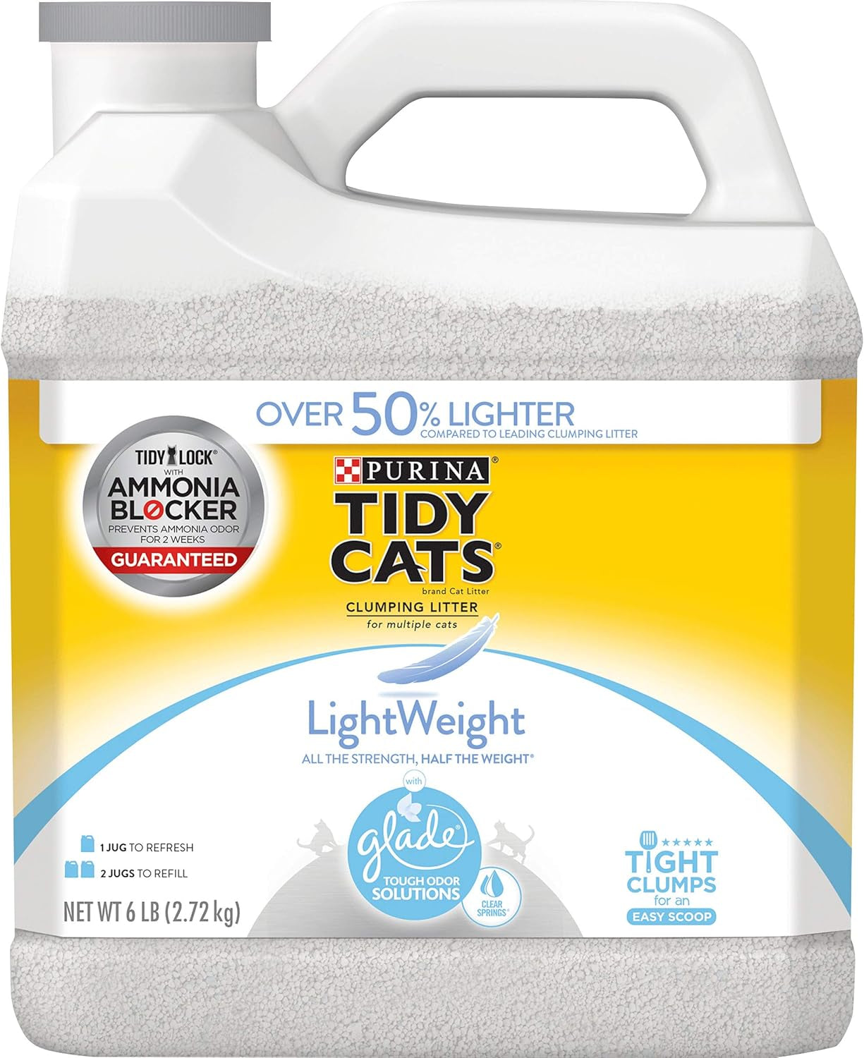purina-tidy-cats-light-weight-low-dust-clumping-cat-litter-lightweight-glade-clear-springs-multi-cat-litter-6-lb-jug