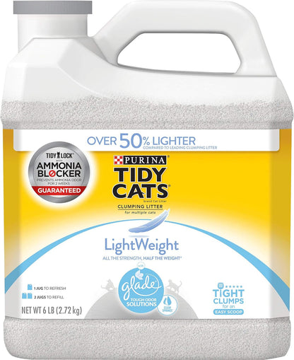 Purina Tidy Cats Light Weight, Low Dust, Clumping Cat Litter, Lightweight Glade Clear Springs Multi Cat Litter - 6 Lb. Jug1