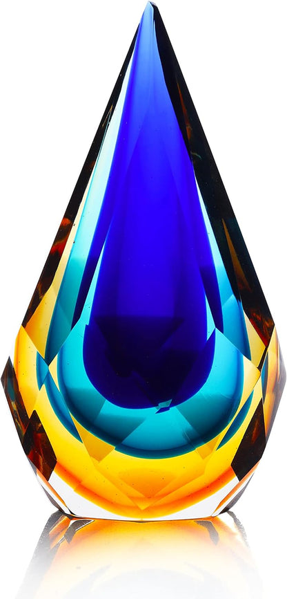 Hand-Blown Glass Sculpture Glass Decor Murano-Style Glass Statue and Figurine Wonderful Gift, Blue and Green Color1