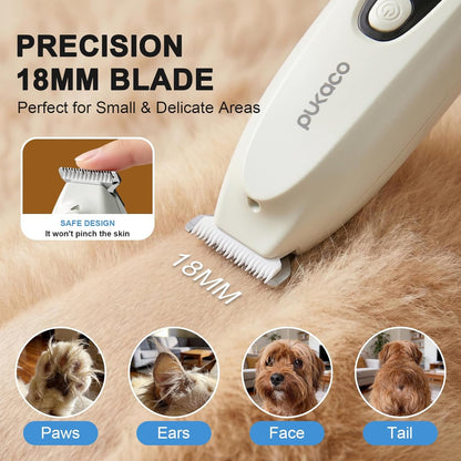 Upgraded Mini Dog Paw Trimmer with LED Light, Low Noise Small Pet Hair Trimmer 18Mm Wide Curved Blade, 35Db Cordless Waterproof Pet Paw Grooming Clippers for Dogs, Cats, Paws, Ears, Face, Rump5