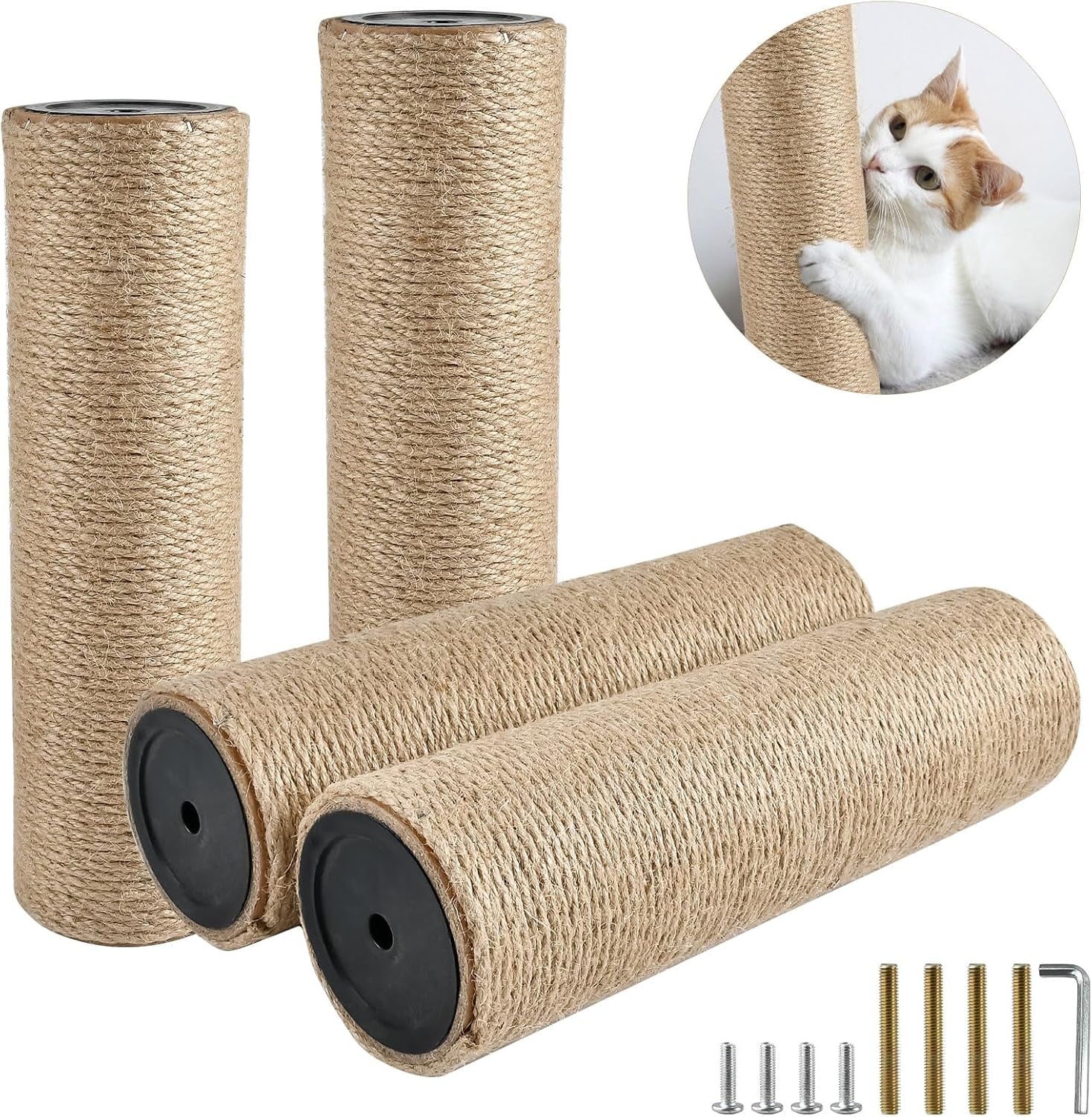 4-pcs-cat-scratching-post-replacement-natural-jute-pole-cat-tree-replacement-parts-cat-scratch-pole-with-8-m8-screws-and-1-wrench-for-indoor-kittens-tower-11-8-x-3-3-in