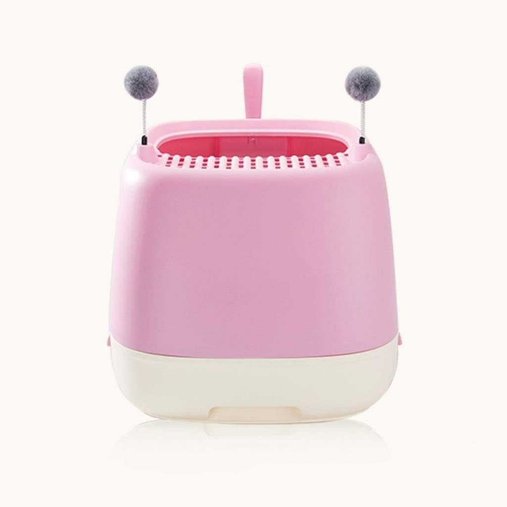 dog-potty-training-toilet-creative-cat-litter-box-fully-enclosed-drawer-top-entry-toilet-supplies-oversized-deodorant-pan-bluepink