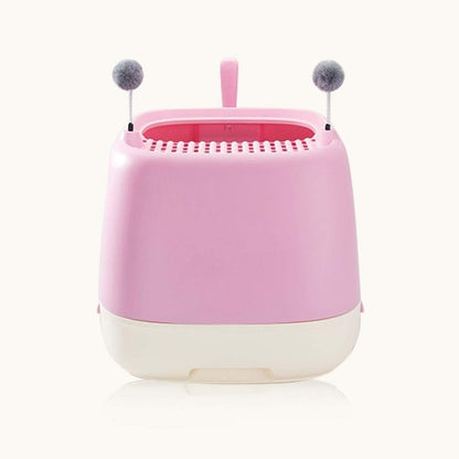 Dog Potty Training Toilet ﻿ Creative Cat Litter Box Fully Enclosed Drawer Top Entry Toilet Supplies Oversized Deodorant Pan (Blue)(Pink)1