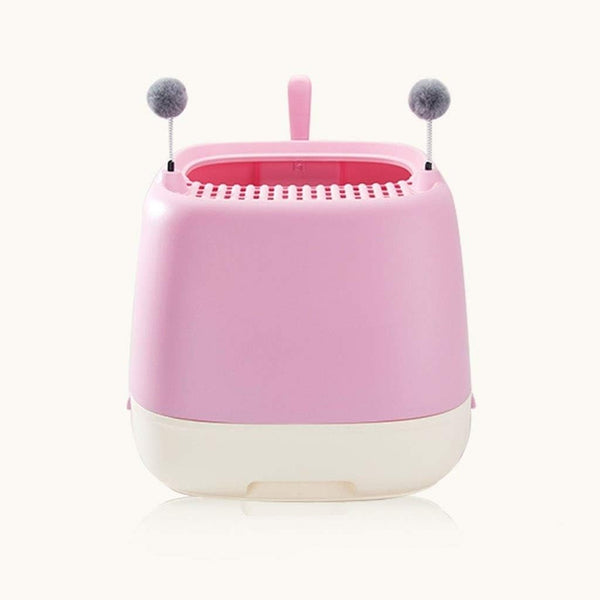 Dog Potty Training Toilet ﻿ Creative Cat Litter Box Fully Enclosed Drawer Top Entry Toilet Supplies Oversized Deodorant Pan (Blue)(Pink)1