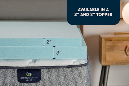 Thermagel Cooling, Pressure-Relieving Memory Foam Mattress Topper, 3 Inch, Full,Blue4