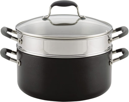 Advanced Hard-Anodized Dutch Oven Multipurpose Steamer Set, 8.5-Quart, Graphite1