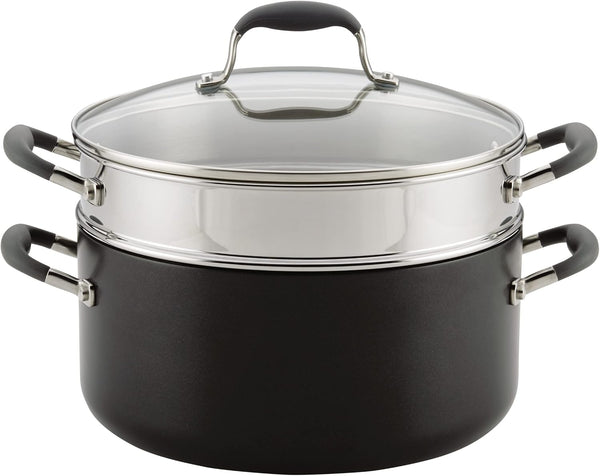 Advanced Hard-Anodized Dutch Oven Multipurpose Steamer Set, 8.5-Quart, Graphite1