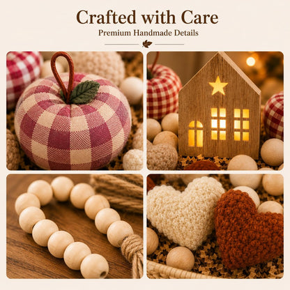 Cozy Decor Set for Home, Fall Decor with LED House & Woven Basket | Ready-To-Style Decor Set Cozy & Warm4