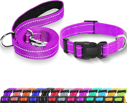 Reflective Dog Collar with Safety Locking Buckle, Adjustable Soft Breathable Nylon Collars for Small, Medium and Large Dogs(Collar+Leash XS Width 5/8" Turquoise) | Adjustable Soft Breathable Nylon Collars for Small, Medium and Large Dogs (XS Width 5/8" Turquoise)13